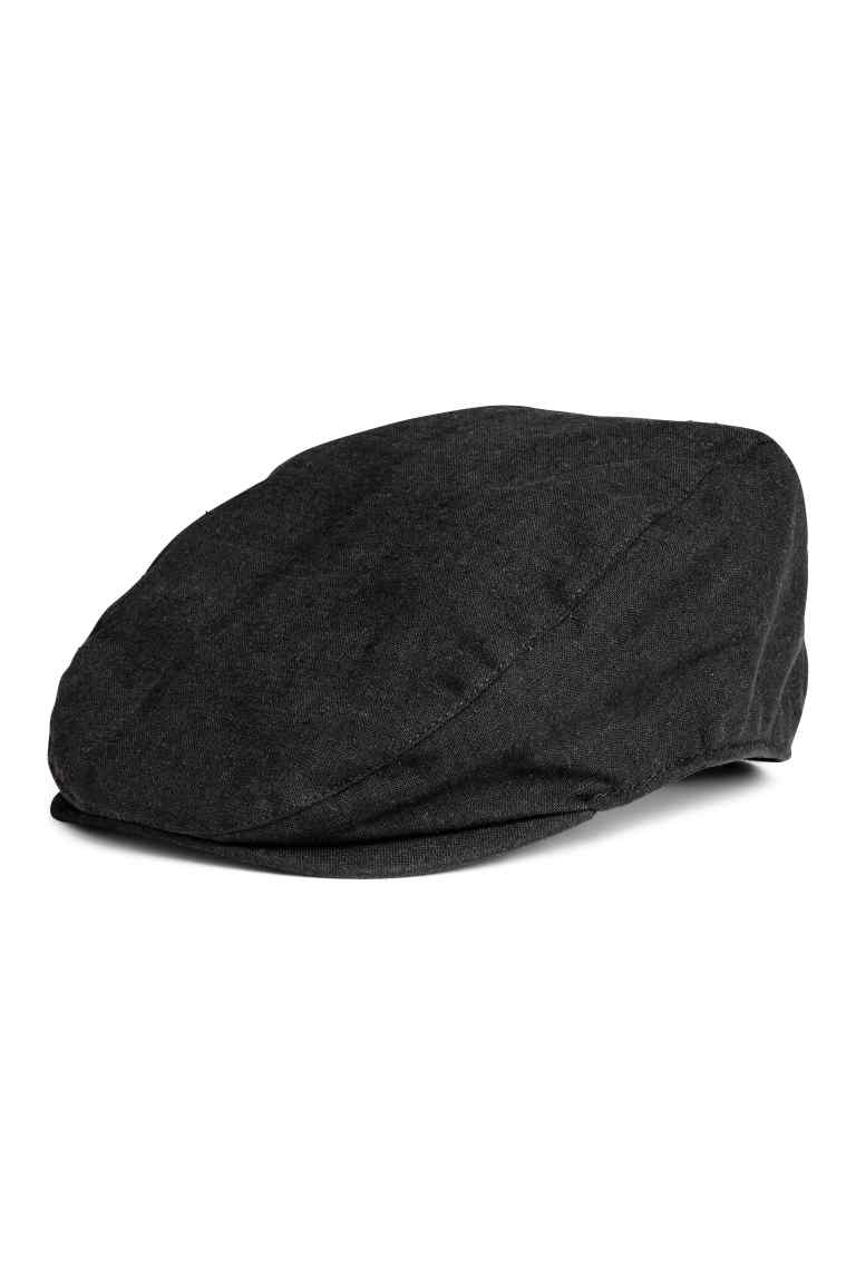 Linen-blend flat cap